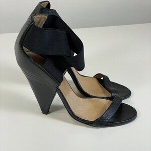 IRO Vero Cuoio Cross Over Elastic Straps Leather Come Heels Black 37 Sandal Pump